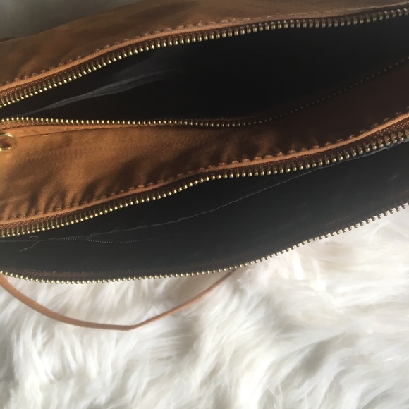H&M Cognac Suede Adjustable Strap Crossbody Bag - Picture 4 of 4